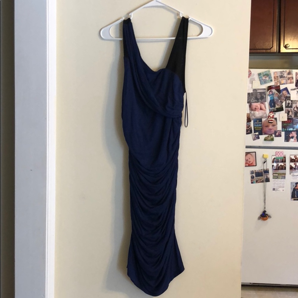 Express Navy Rouched Dress